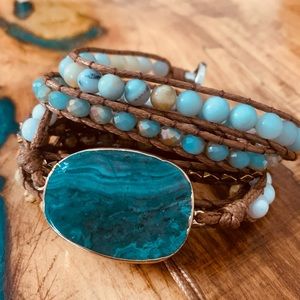 Wrist wrap multi semi precious stone BRACELET